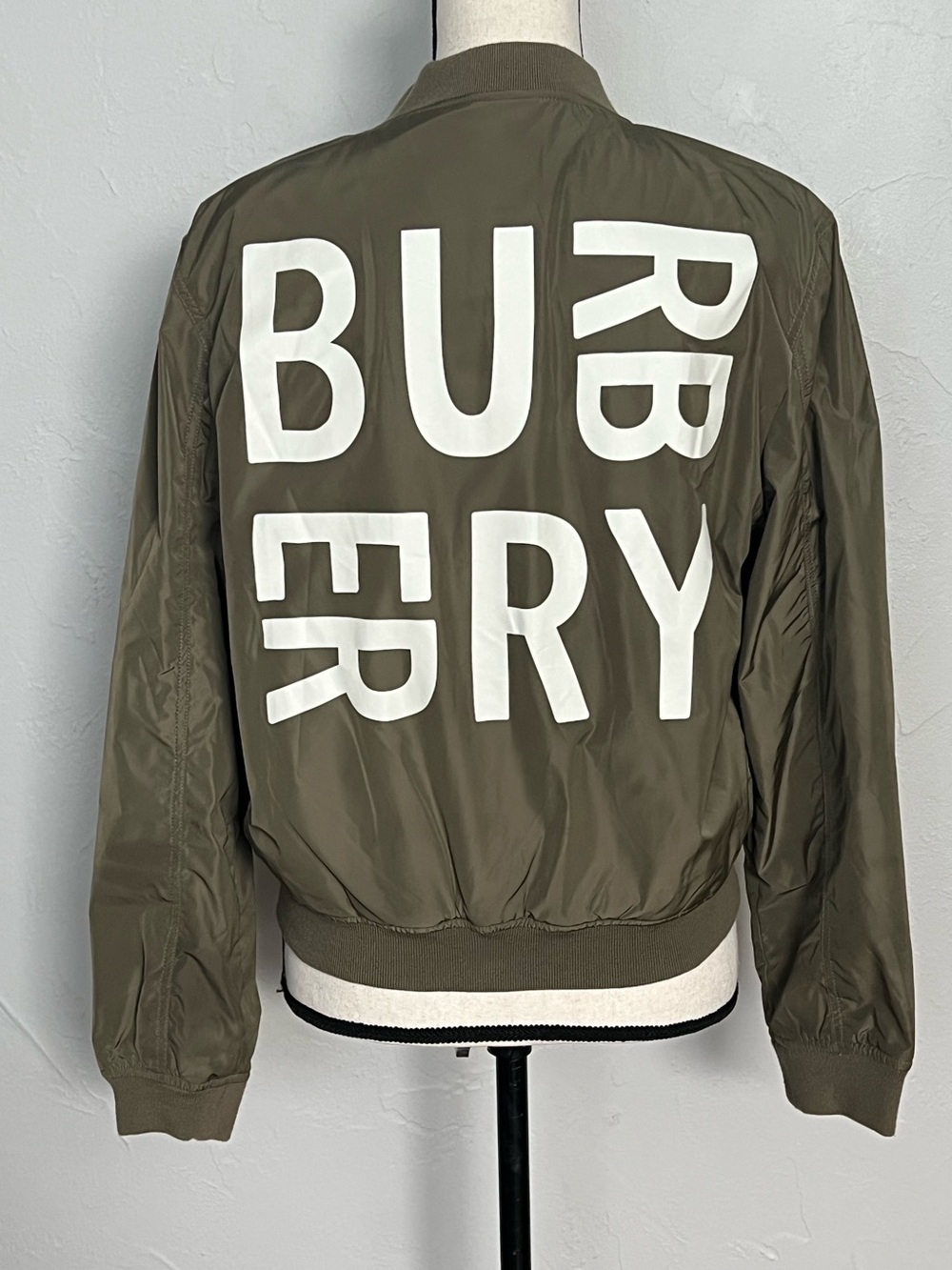 Burberry Logo Appliqué Bomber Jacket Olive Green XS Riccardo Tisci 8007892